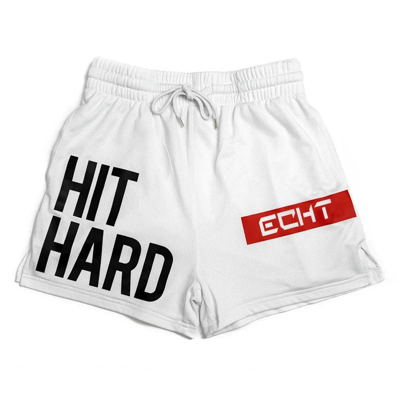Mens Fashion Shorts Workout Beach Fitness Gym Shorts Men Street Wear Elastic Waist Quick Dry Breathable