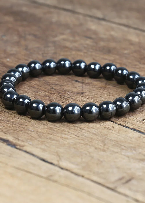 Magnetic Bracelet Beads Hematite Stone Therapy Health Care Magnet Hematite Beads Bracelet Men's Jewelry