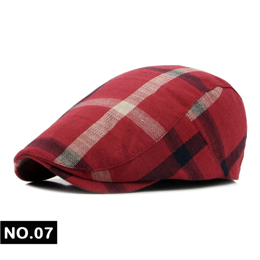 Men Women Classic Englad Style Plaid Berets Caps Casual Unisex Sports Caps Cotton Hats Boina Casquette Flat Cap Painter Cap