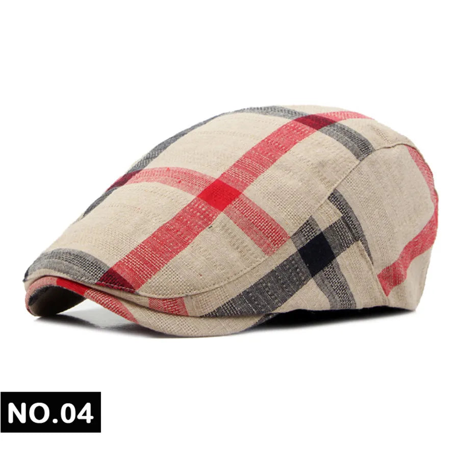 Men Women Classic Englad Style Plaid Berets Caps Casual Unisex Sports Caps Cotton Hats Boina Casquette Flat Cap Painter Cap