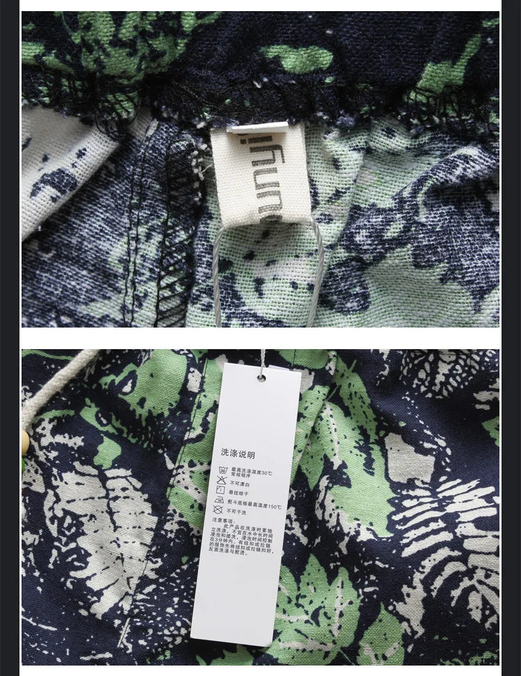 Euro Size New Fashion Spring Men Floral Print Joggers Male Casual Summer Pants Mens Sweatpants Linen Pants Men Trousers