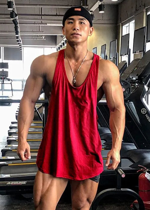 New Summer Brand Vest Mesh Gym Clothing Mens Tank Tops Sleeveless Shirt Bodybuilding Equipment Fitness Men's Stringer Tanktop