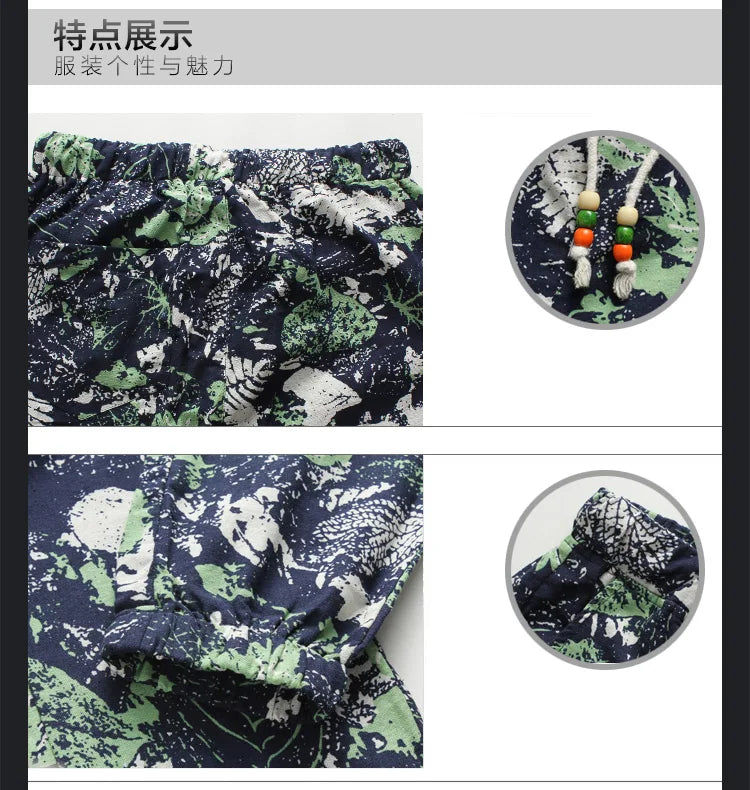 Euro Size New Fashion Spring Men Floral Print Joggers Male Casual Summer Pants Mens Sweatpants Linen Pants Men Trousers