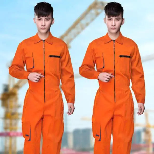 Work Overall Uniform Men Women Work Coverall Car Repairman Jumpsuit Workshop Mechanic Work Clothes Fly pockets Warehouse Rompers