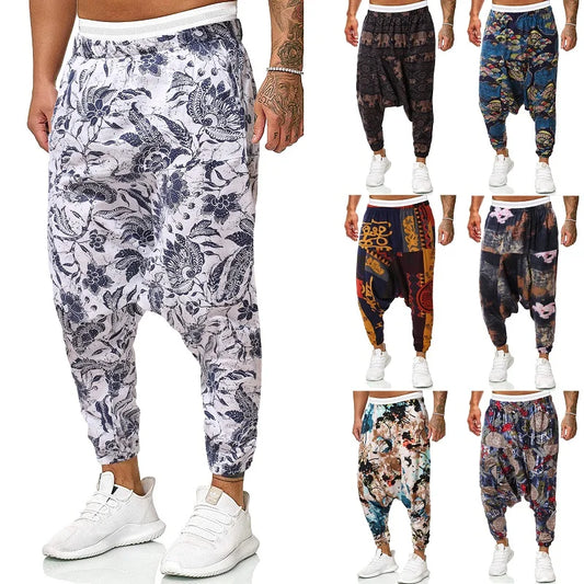 Men Baggy Harem Pants Men Hip-hop Women Wide Leg Trousers Male Casual Vintage Long Pants Pantalones Hombre