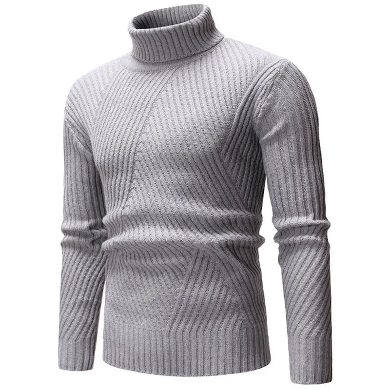 New Autumn Winter Fashion Brand Clothing Men's Sweaters Warm Slim Fit Turtleneck Men Pullover  Knitted Sweater Men