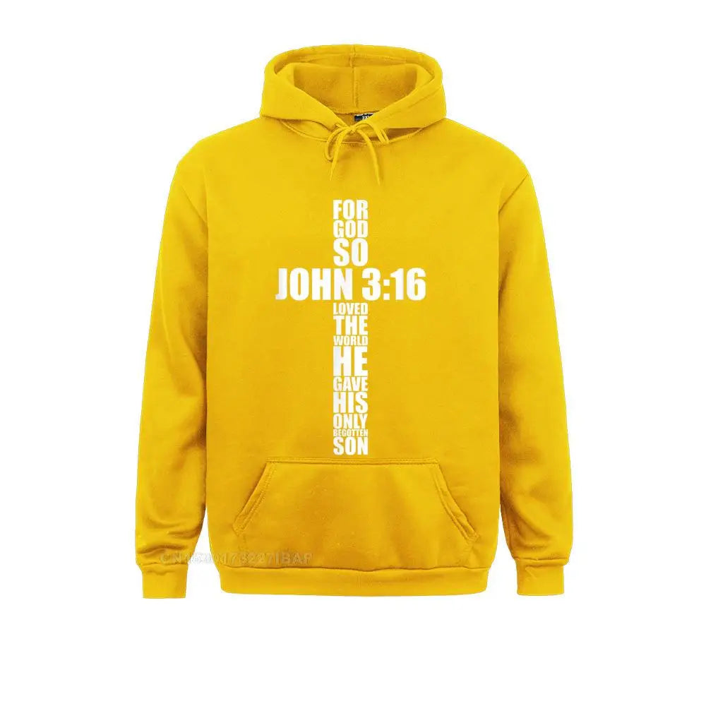 John 3 16 Christian Cross Saying Religious Bible Verse Gifts Hoodie Retro Women's Sweatshirts 3D Hoodies Youthful Clothes