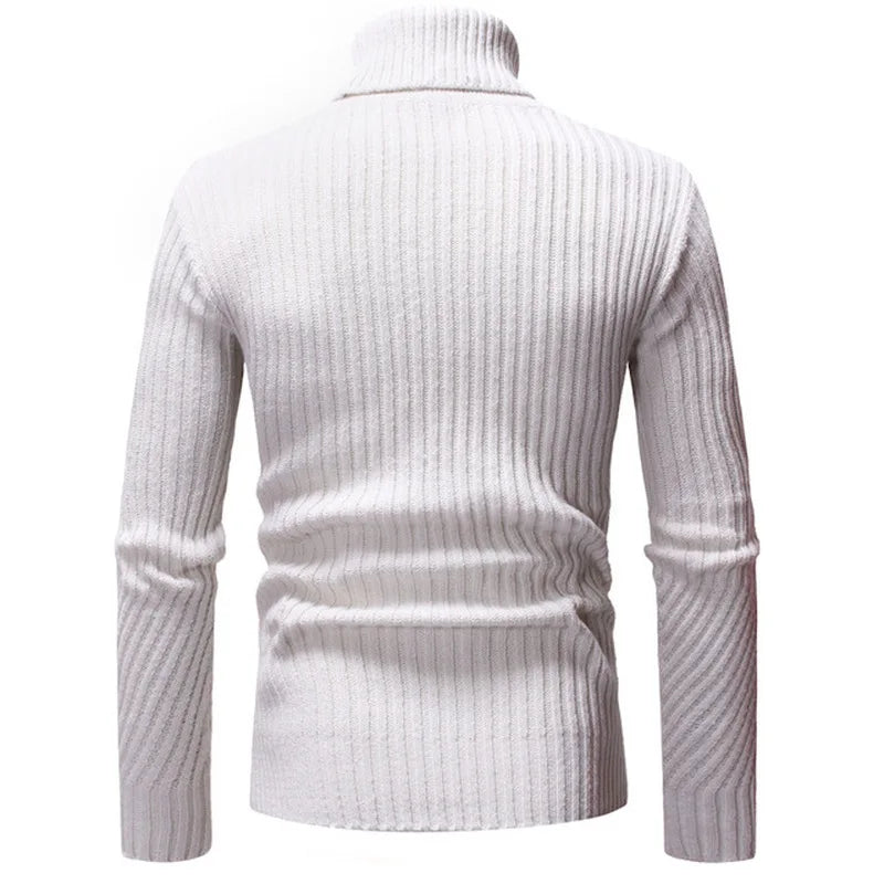 New Autumn Winter Fashion Brand Clothing Men's Sweaters Warm Slim Fit Turtleneck Men Pullover  Knitted Sweater Men