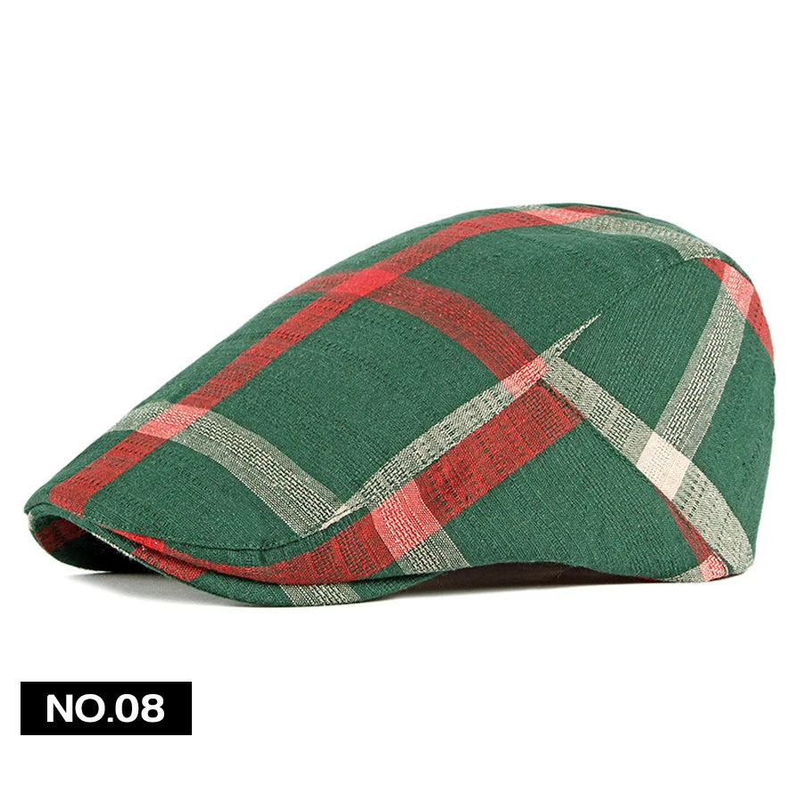 Men Women Classic Englad Style Plaid Berets Caps Casual Unisex Sports Caps Cotton Hats Boina Casquette Flat Cap Painter Cap