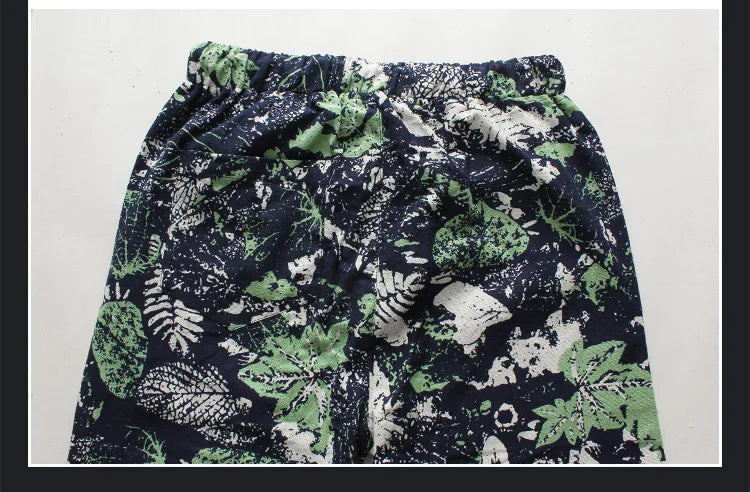 Euro Size New Fashion Spring Men Floral Print Joggers Male Casual Summer Pants Mens Sweatpants Linen Pants Men Trousers