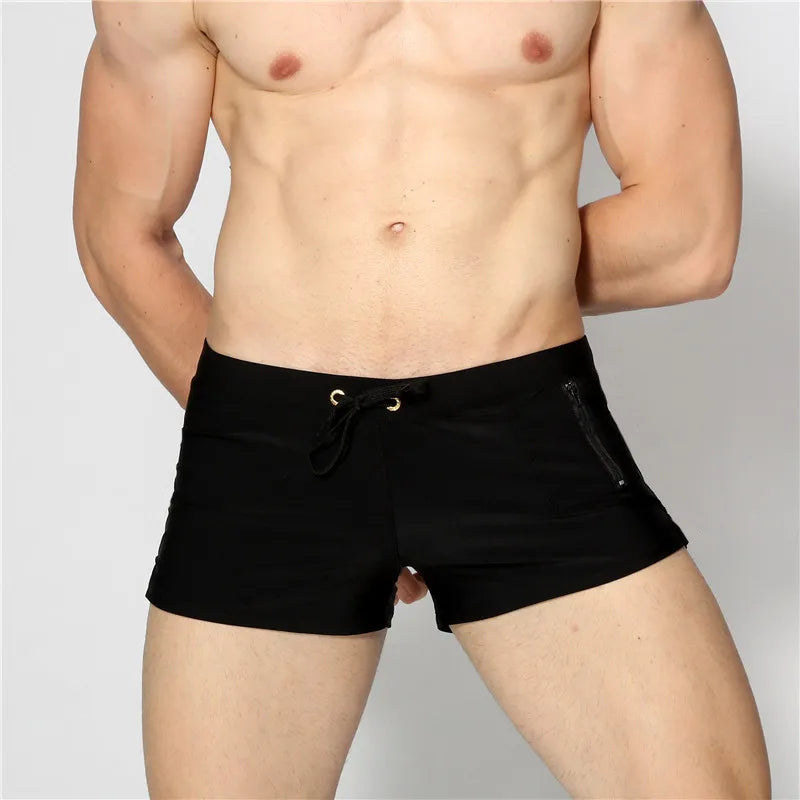 ALSOTO New Board Shorts Men Swimwear Swimsuits Shorts Men Breathable Men's Swimsuits Trunks Boxer Briefs Sunga SwimSuits
