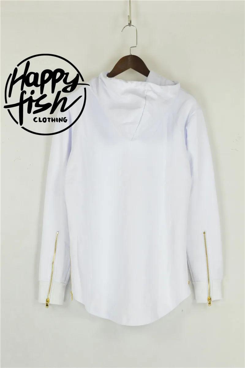 2026 Brand New Mens Hoodies Sweatshirts Streetwear Hip Hop Long Zipper Sweatshirt Cut Extended Men Hoody Sweatshirts For Male