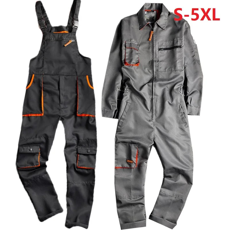 Work Overall Uniform Men Women Work Coverall Car Repairman Jumpsuit Workshop Mechanic Work Clothes Fly pockets Warehouse Rompers