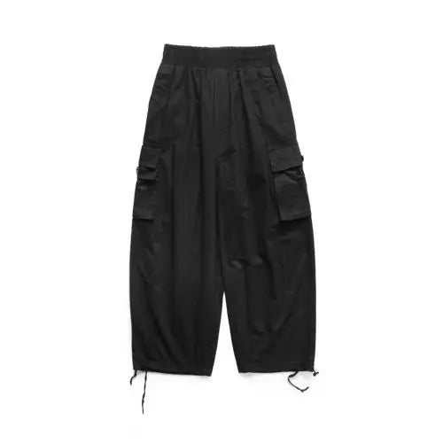 Multi-Pocket Oversized Cargo Pants Mens Casual Solid Thin Baggy Wide Leg Ankle Trousers Man Jogger Pants Harem Lantern Pants