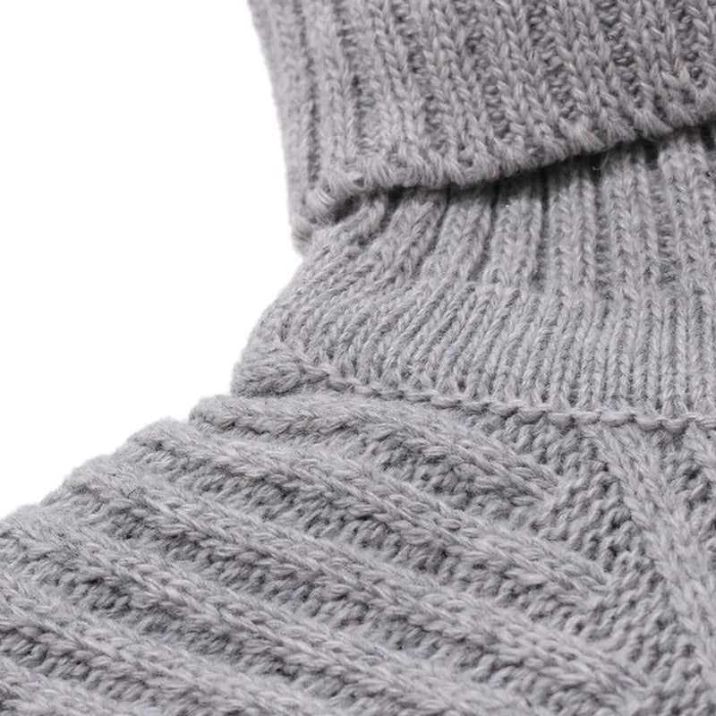 New Autumn Winter Fashion Brand Clothing Men's Sweaters Warm Slim Fit Turtleneck Men Pullover  Knitted Sweater Men