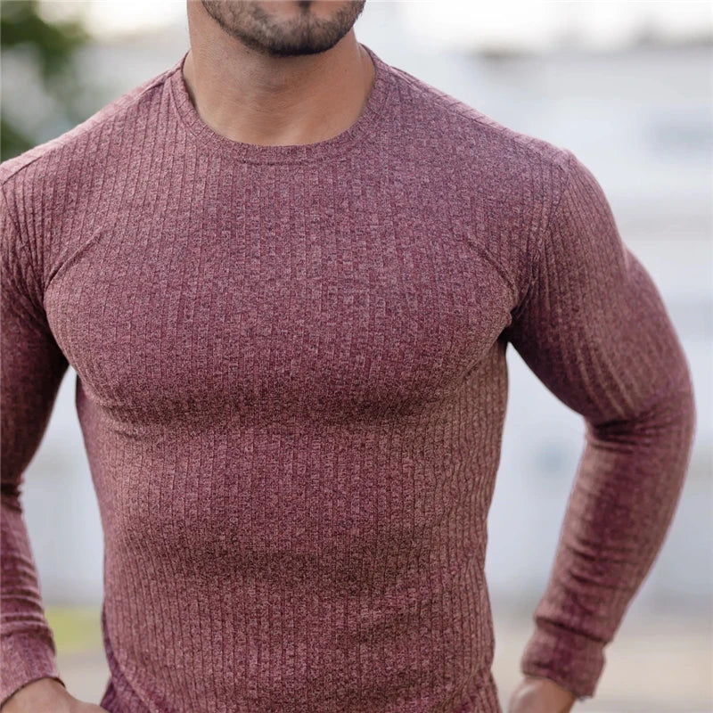 New Spring Fashion Hooded Sweaters Men Casual Turtleneck Sweaters Slim Fit Sports Pullover Men Sweater Gym Knitwear Pull Homme