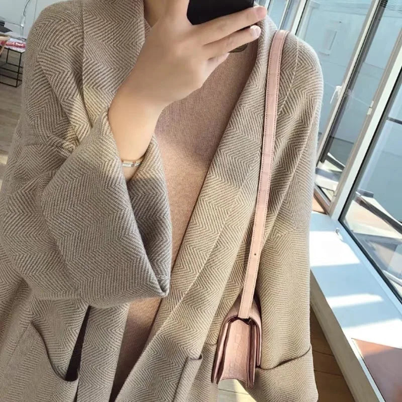 Winter Long Cardigan for Women Fashion Long Sleeve Loose Sweater Knitted Autumn Simple Casual Women's Sweaters 2020