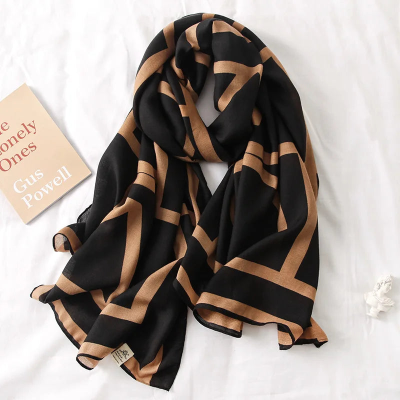 New Design Brand Winter Women Scarf Fashion Plaid Print Cotton Hijabs Scarves For Ladies Shawls and Wraps Pashmina Stoles Muslim