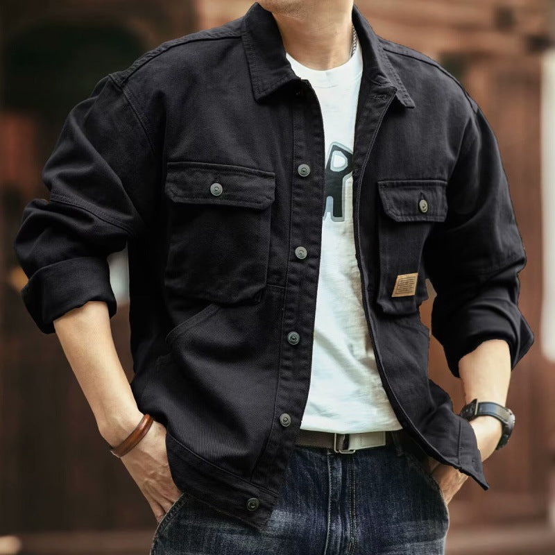 High-grade Overalls Loose American Retro Lapels Jacket