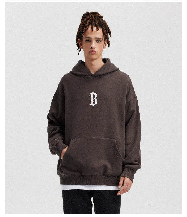 Boneless Velvet Padded Hooded Sweatshirt Adhesive Cement Print