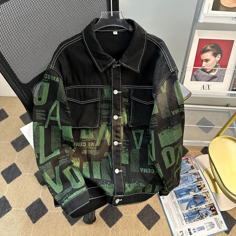 Printed Casual Long-sleeved Men's Jacket Idle Style Harajuku Style