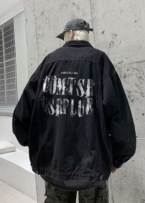 American Retro Black Denim Jacket