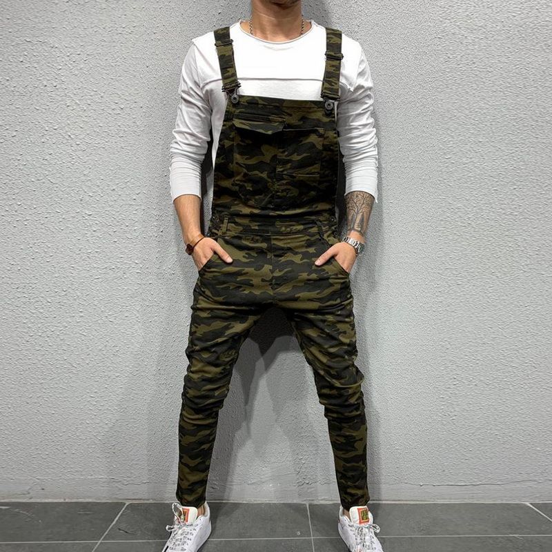 Casual Suspender Distressed Jeans Pant Modish Strap Overalls