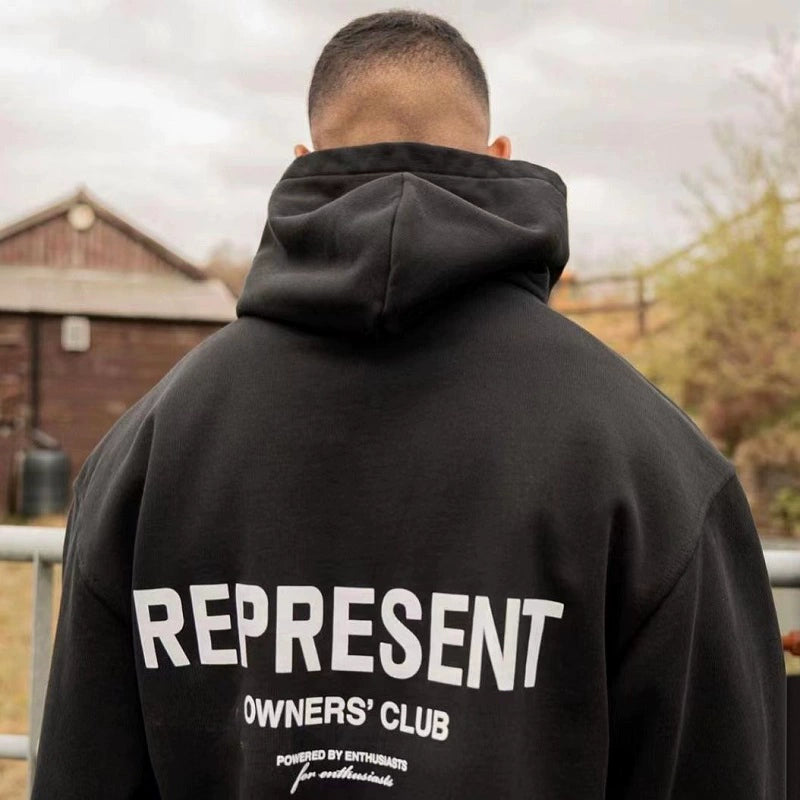Present Track Basic Style Special-Interest Fashion Brand American Autumn and Winter Loose Men Couple Hooded Sweater