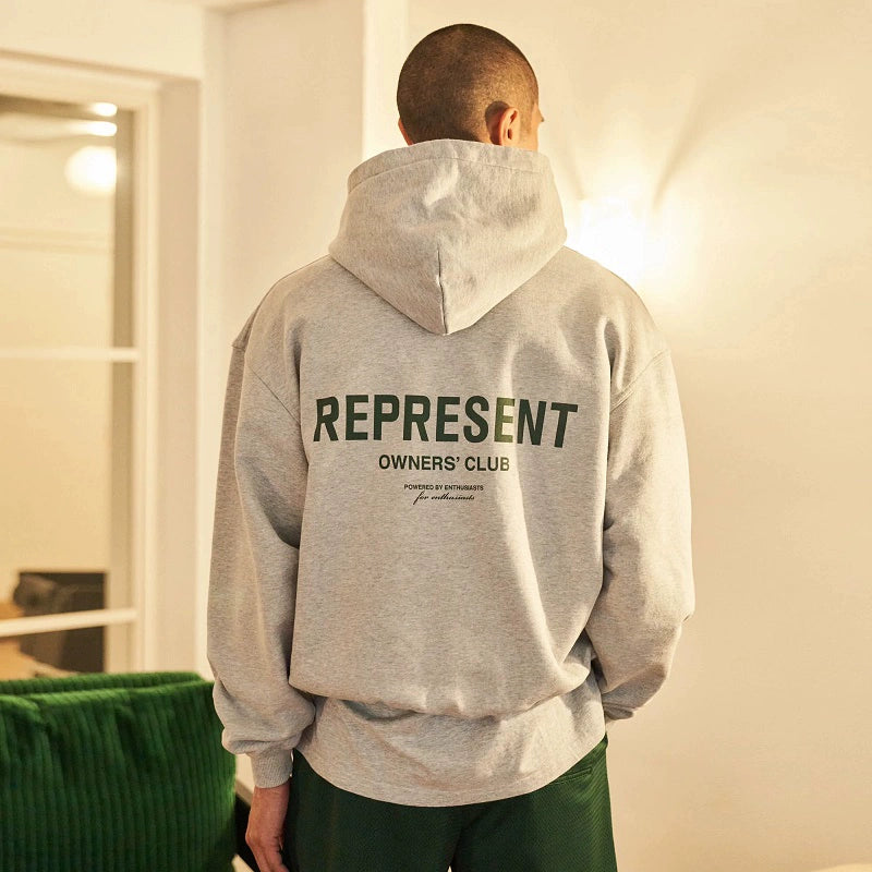 Present Track Basic Style Special-Interest Fashion Brand American Autumn and Winter Loose Men Couple Hooded Sweater