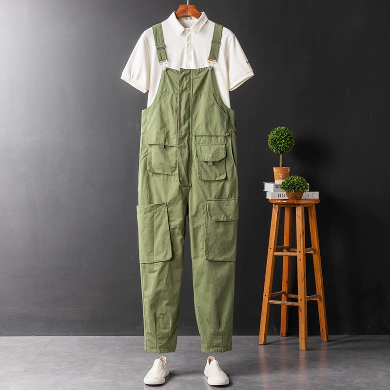 Hip Hop Light Green Couple's Idle Style Suspenders Workwear