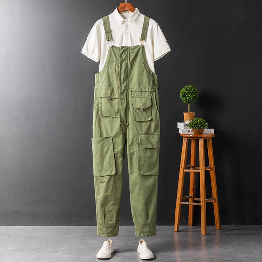 Hip Hop Light Green Couple's Idle Style Suspenders Workwear