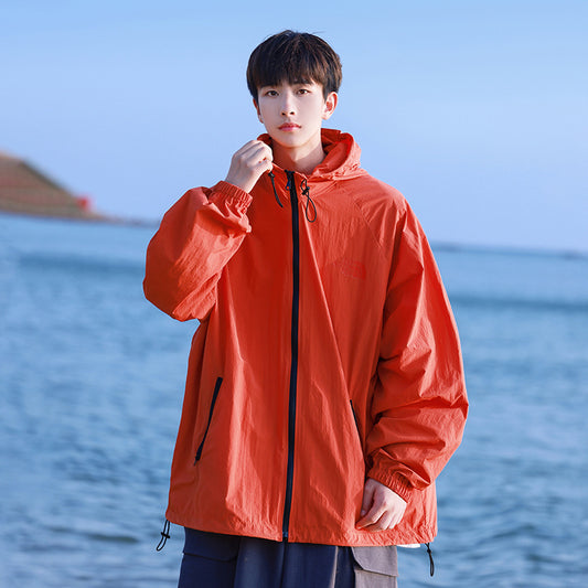 Sun Protection Clothing Men's Summer Thin Loose Hooded Casual Jacket