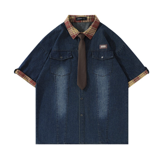 Fashion Loose Denim Shirt Summer Men