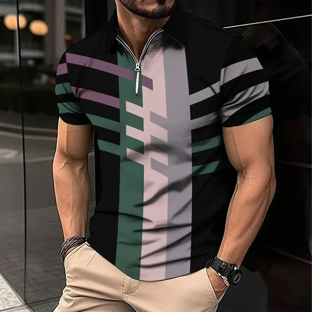 Men's Fashion Plaid Short-sleeved Top