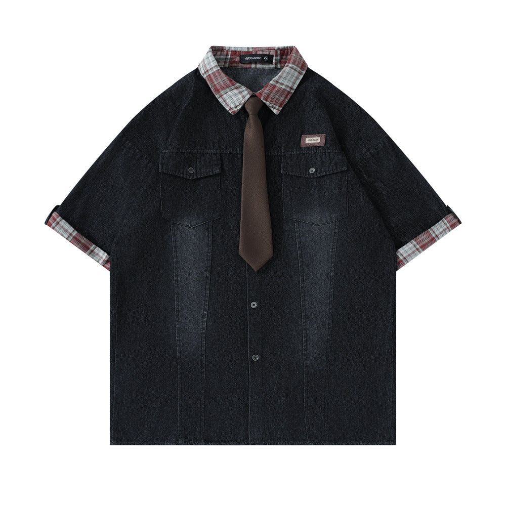 Fashion Loose Denim Shirt Summer Men