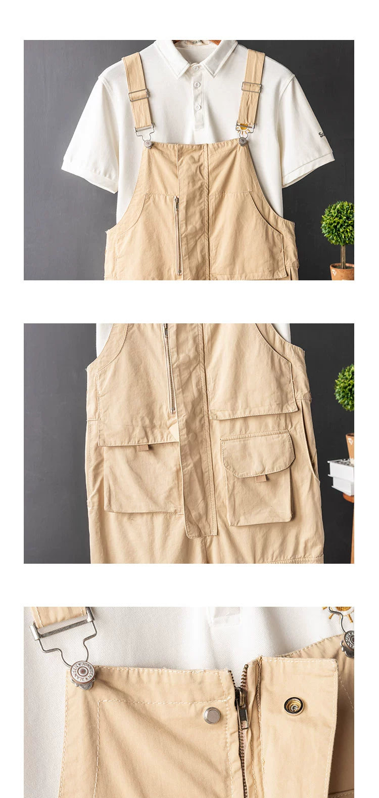 Hip Hop Light Green Couple's Idle Style Suspenders Workwear