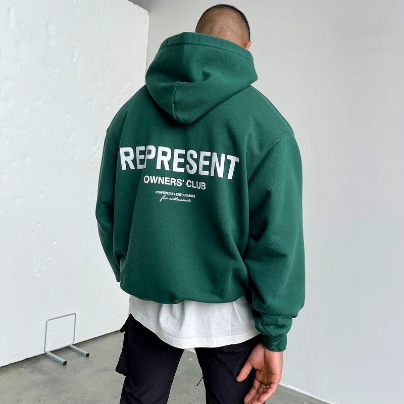 Present Track Basic Style Special-Interest Fashion Brand American Autumn and Winter Loose Men Couple Hooded Sweater