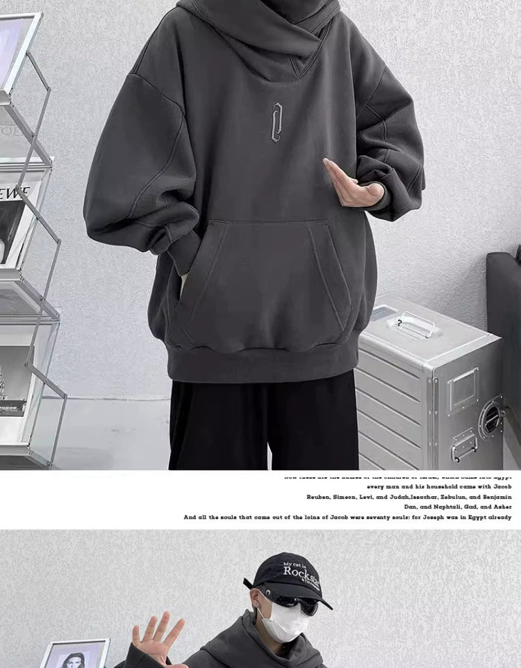 Heavy Weight Dark Gray Hoodie Oversize Sweatshirt