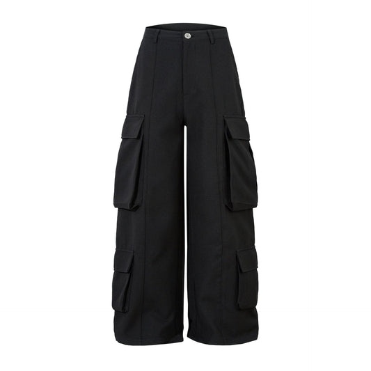 Spring Retro Stereo Design Loose Cargo Pants