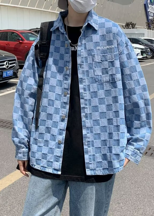 Jacket Trendy Brand Pu Shuai Boys Chessboard Plaid Coat