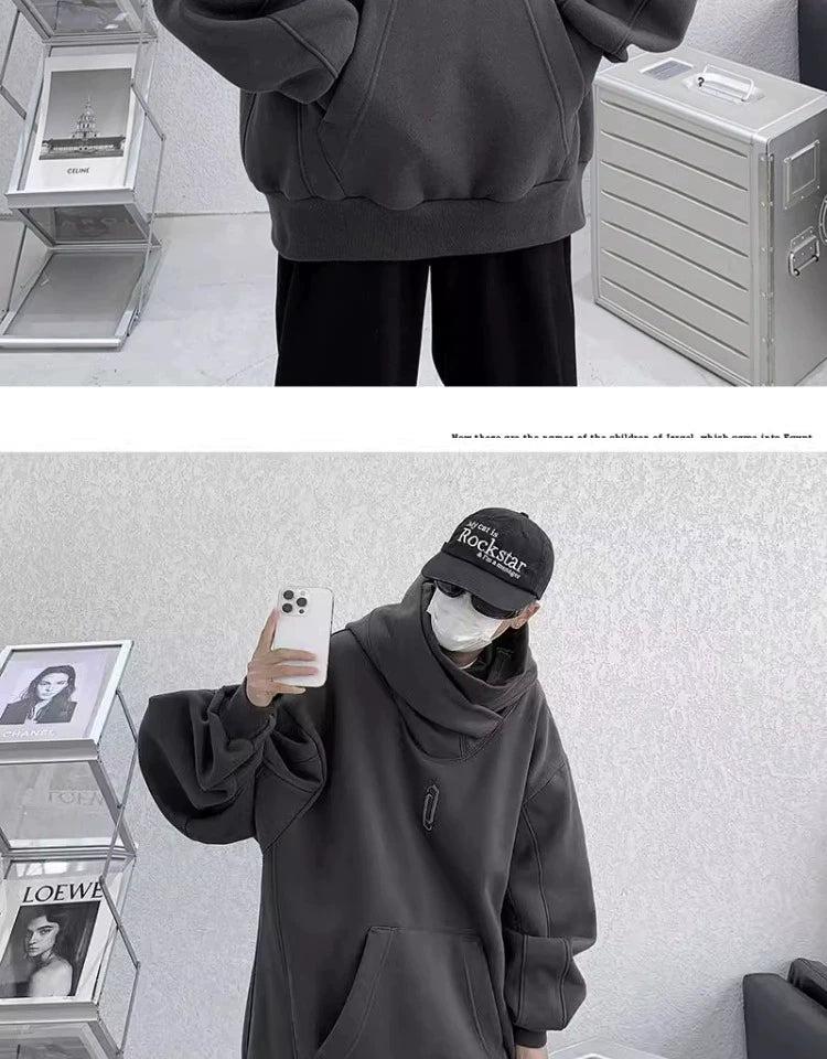 Heavy Weight Dark Gray Hoodie Oversize Sweatshirt