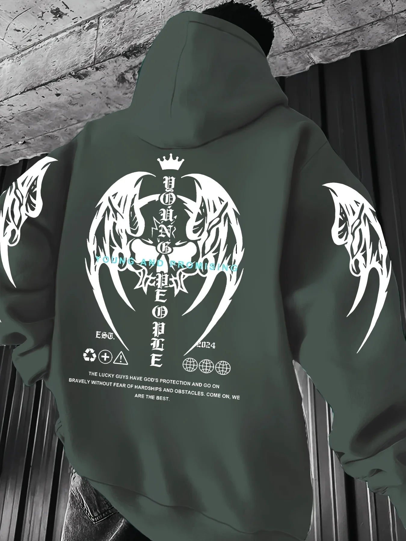 New 3D Men's Autumn/Winter Hoodie Sweatshirt Y2 Personalized Flower White Cotton Casual Large Size