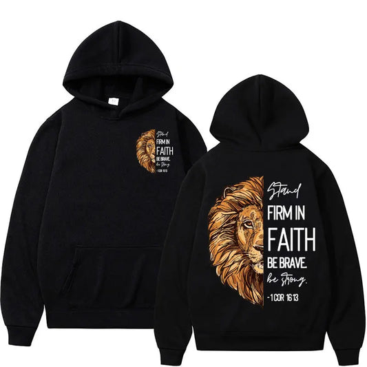 Lion of Judah Christian Gifts Hoodie Jesus Loves You Bible Verse Sweatshirt Men Women Fashion Aesthetic Oversized Fleece Hoodies