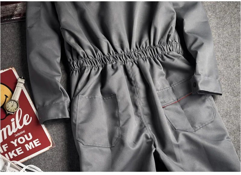 New Men's Long-Sleeved Overalls Overalls Zipper Pocket Jumpsuit Jumpsuit Fashion Labor Casual Work Clothes Plus Size S-4xl