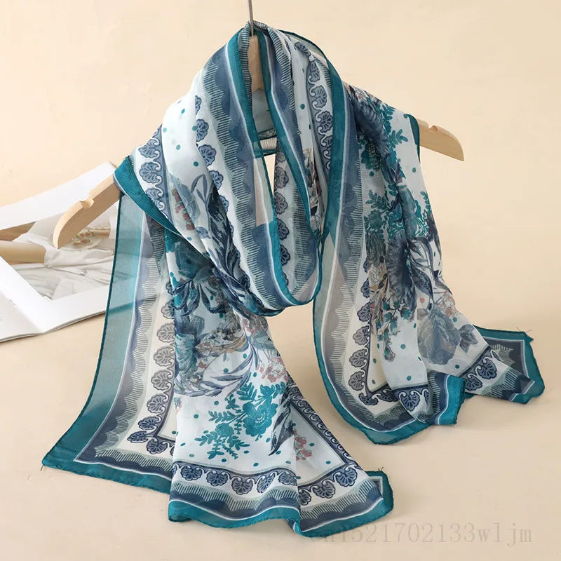 New Fashion Spring/Summer Women Print Headband Beach Chiffon Scarf Shawls Female Long Wraps Panama Beach Sunscreen Hijab