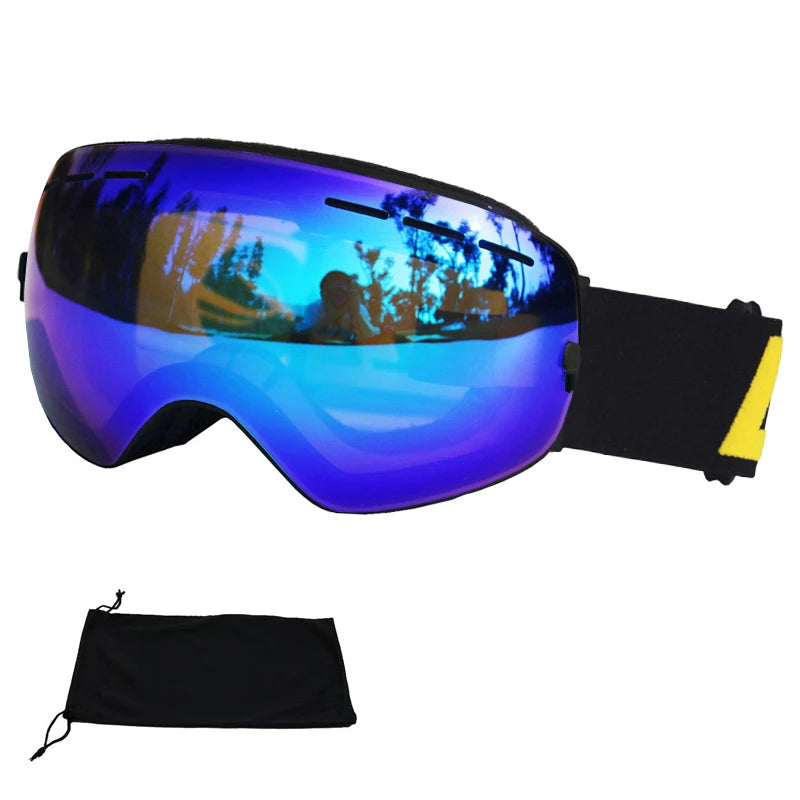 LOCLE Ski Goggles Double Layers Anti-fog UV 400 Ski Glasses Men Women Skiing Snowboard Skateboard Snow Goggles Ski Mask