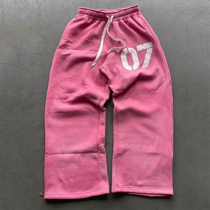 Y2K New Streetwear Set Casual Baggy Sweatpants Fashion Zipper Hoodie Spring American Street Hip-hop Casual Pants Printed Clothes