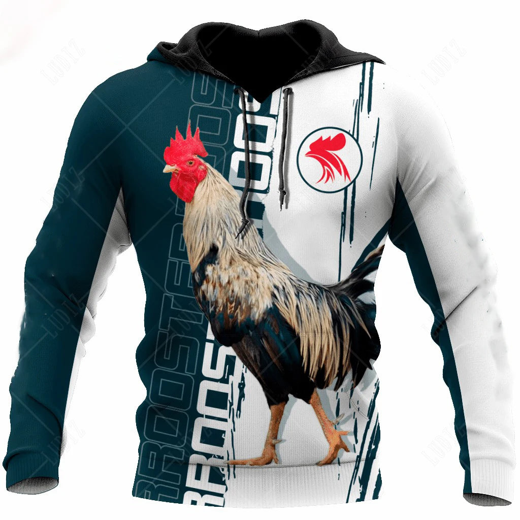 Mexican Hoodies Men's Hoodie 3D Print Mexican Rooster Graphics Tops Autumn Long Sleeve Streetwear Hooded Hoodie For Men Clothing