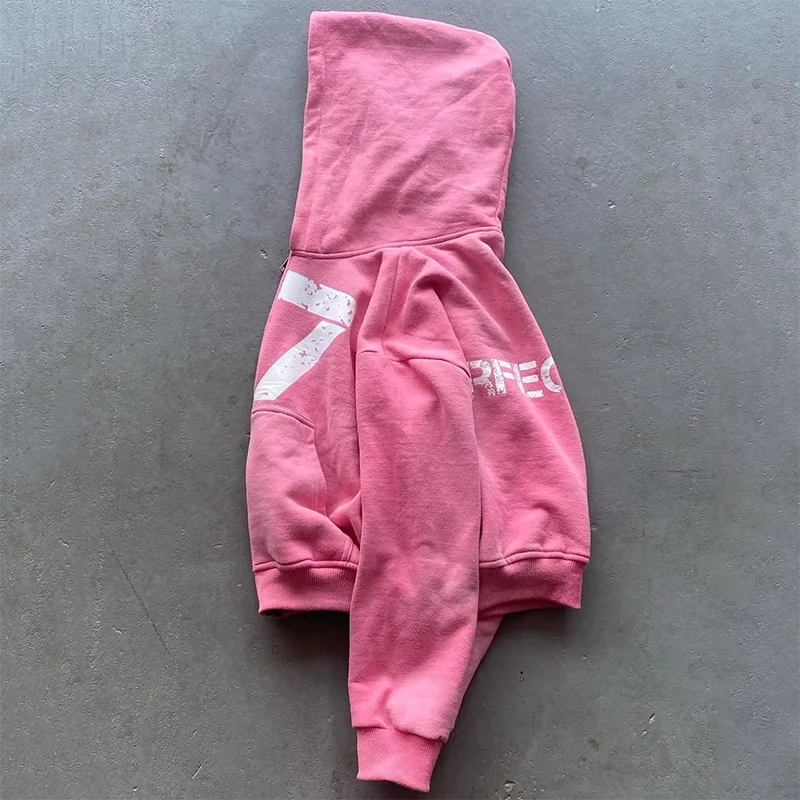 Y2K New Streetwear Set Casual Baggy Sweatpants Fashion Zipper Hoodie Spring American Street Hip-hop Casual Pants Printed Clothes