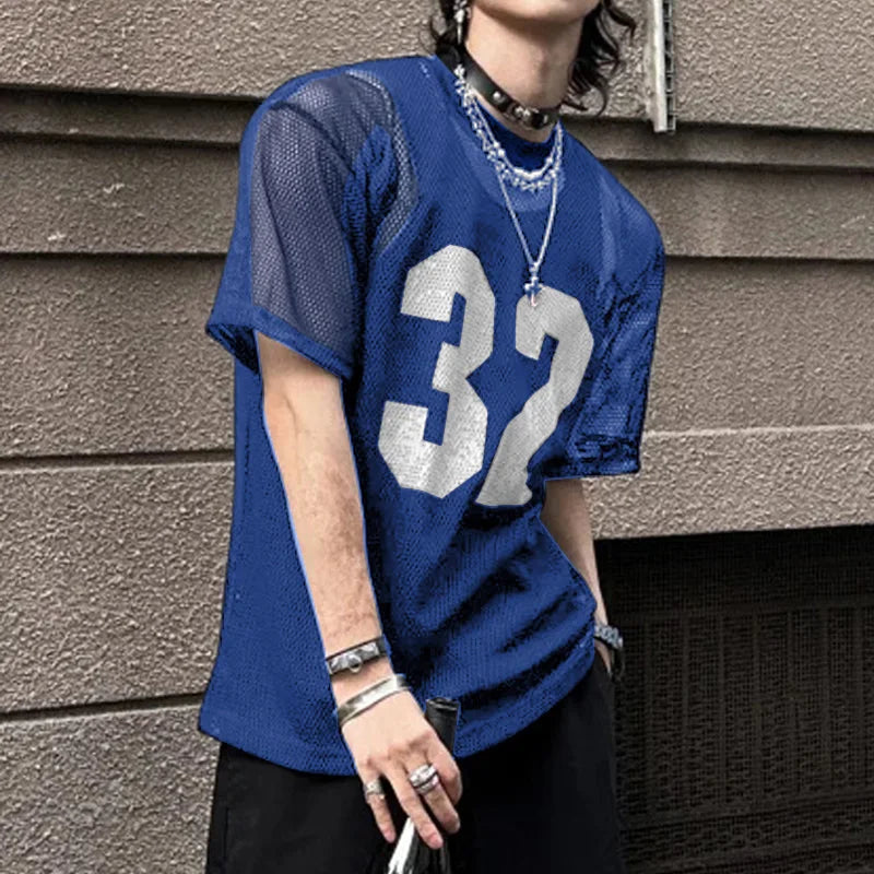 INCERUN Men T Shirt Mesh Transparent Printing O-neck Short Sleeve Sexy Men Clothing Streetwear Summer 2024 Fashion Male Tee Tops